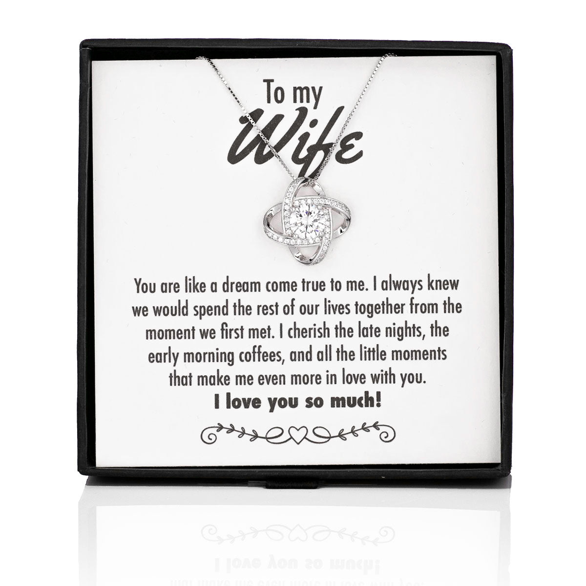 Dream Come True Crystal Knot Silver Necklace - Wife – Jacella