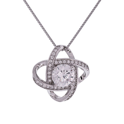 Straighten Your Crown Crystal Knot Silver Necklace - Soulmate