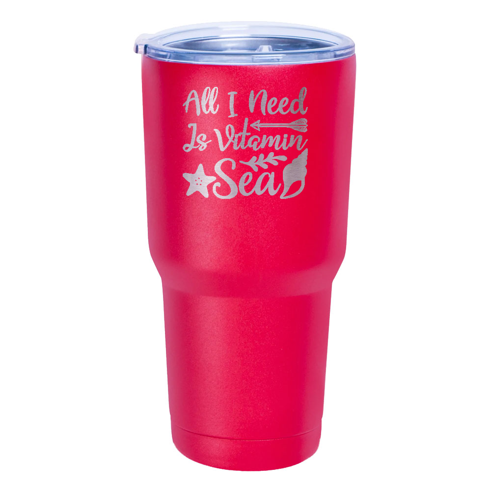 All I Need is Vitamin Sea Laser Etched Tumbler (30 oz) Red