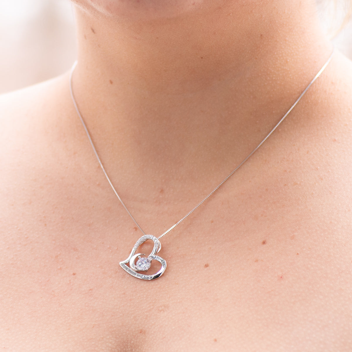 Moon & Back Sterling Silver Necklace