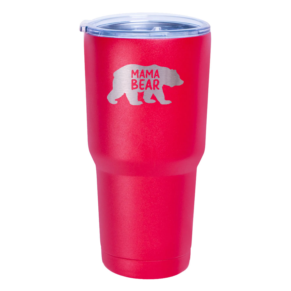 Mama Bear Laser Etched Tumbler (30 oz) Red