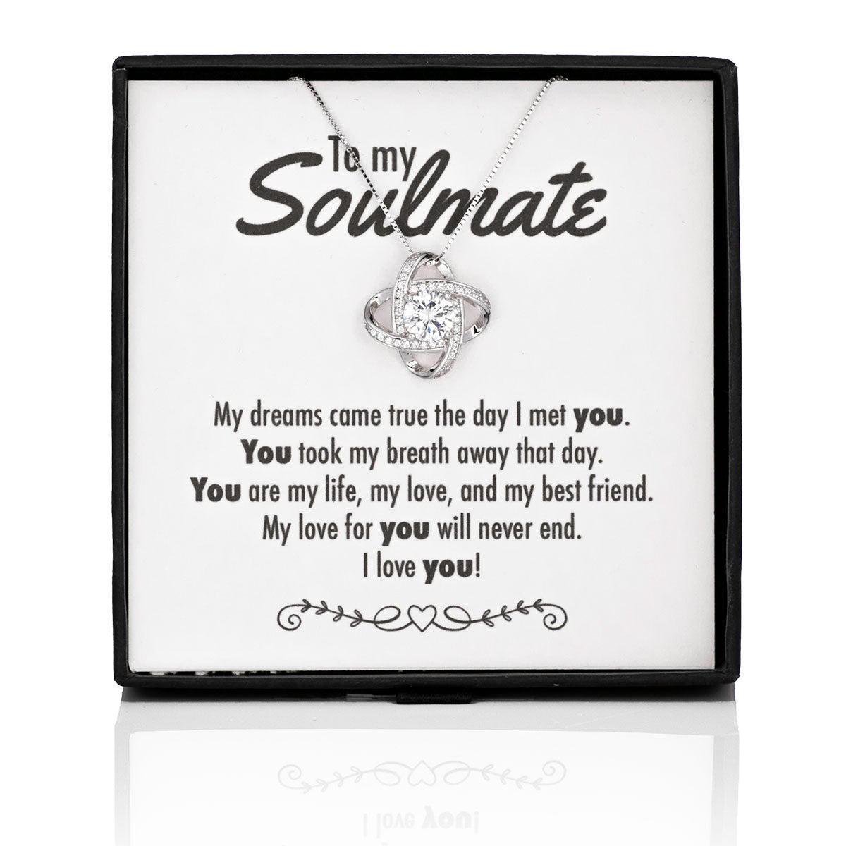 The Day I Met You Crystal Knot Silver Necklace - Soulmate