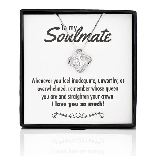 Straighten Your Crown Crystal Knot Silver Necklace - Soulmate