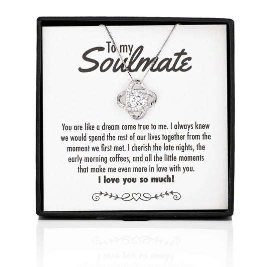 Dream Come True Crystal Knot Silver Necklace - Soulmate