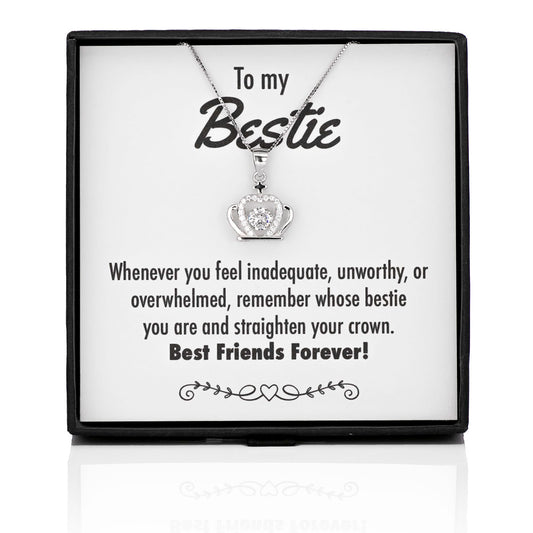 Straighten Your Crown Silver Necklace - Bestie