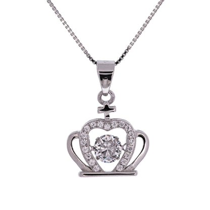If I Could Give You One Thing Heart Crown Silver Necklace - Daughter