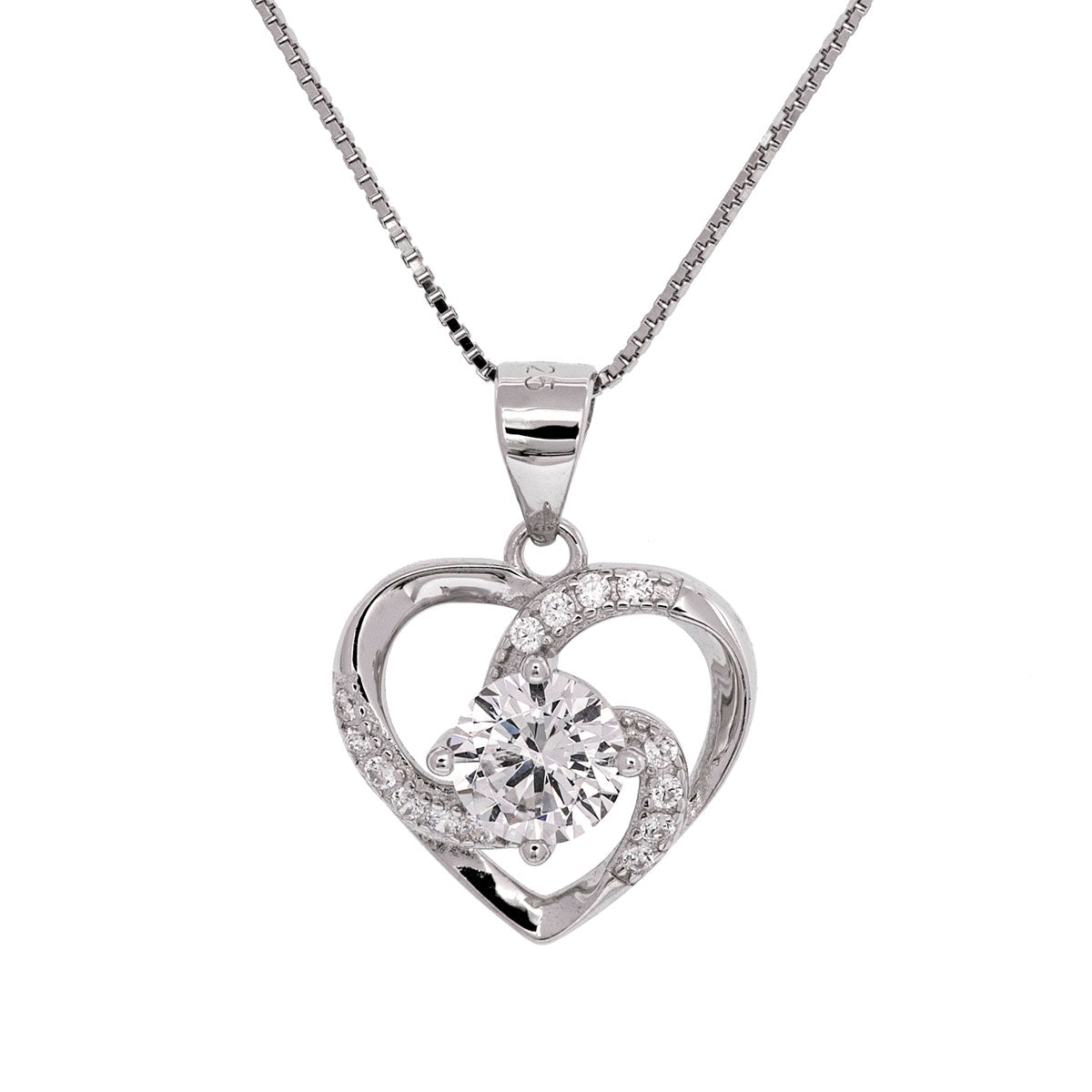The Day I Met You Heart Swirl Silver Necklace - Wife