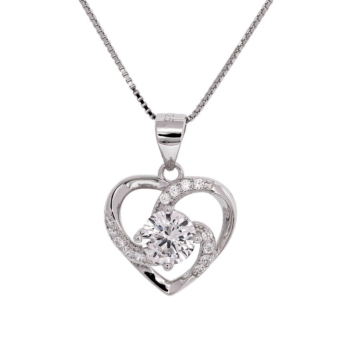 I Am So Blessed Heart Swirl Silver Necklace - Mom