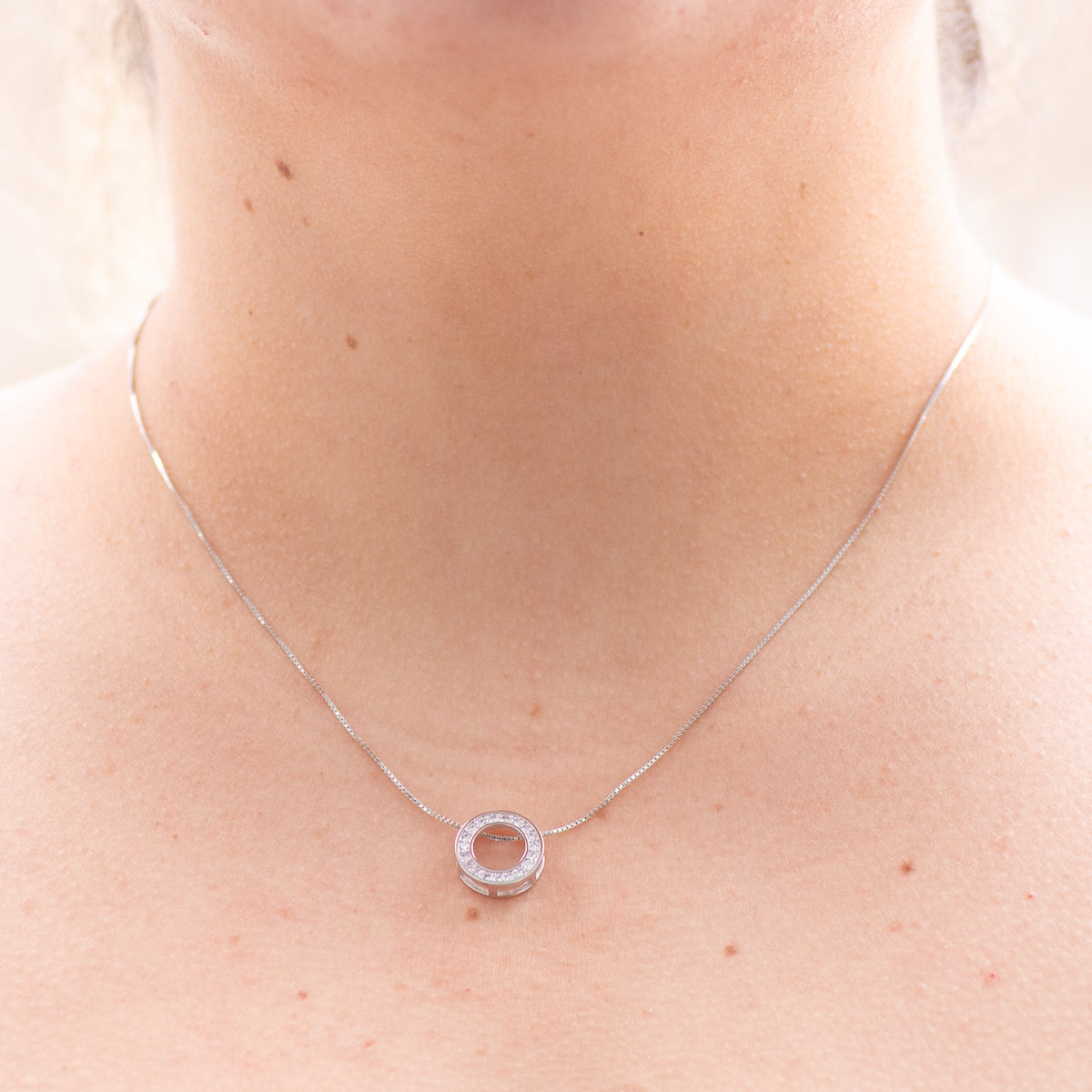 Last Breath Open Circle Silver Necklace - Daughter