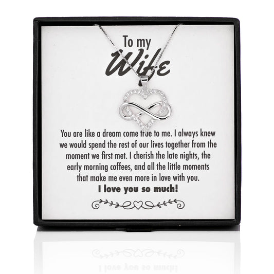 Dream Come True Infinity Heart Silver Necklace - Wife