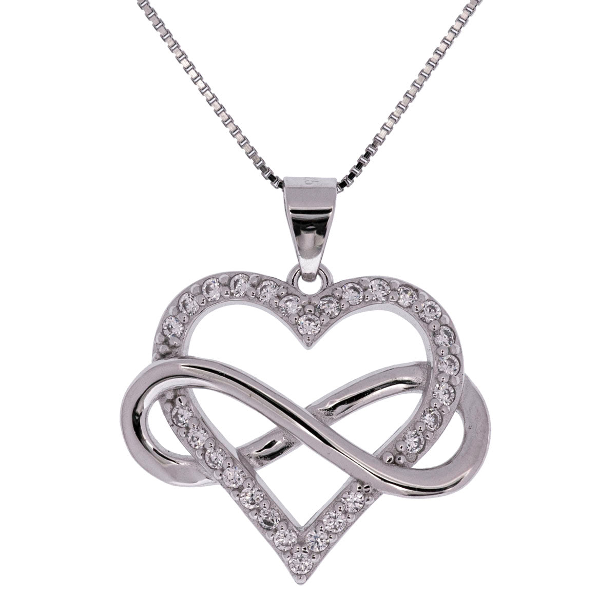 Straighten Your Crown Infinity Heart Silver Necklace - Soulmate