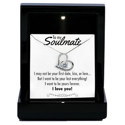 Your Last Everything Moon & Back Heart Silver Necklace - Soulmate