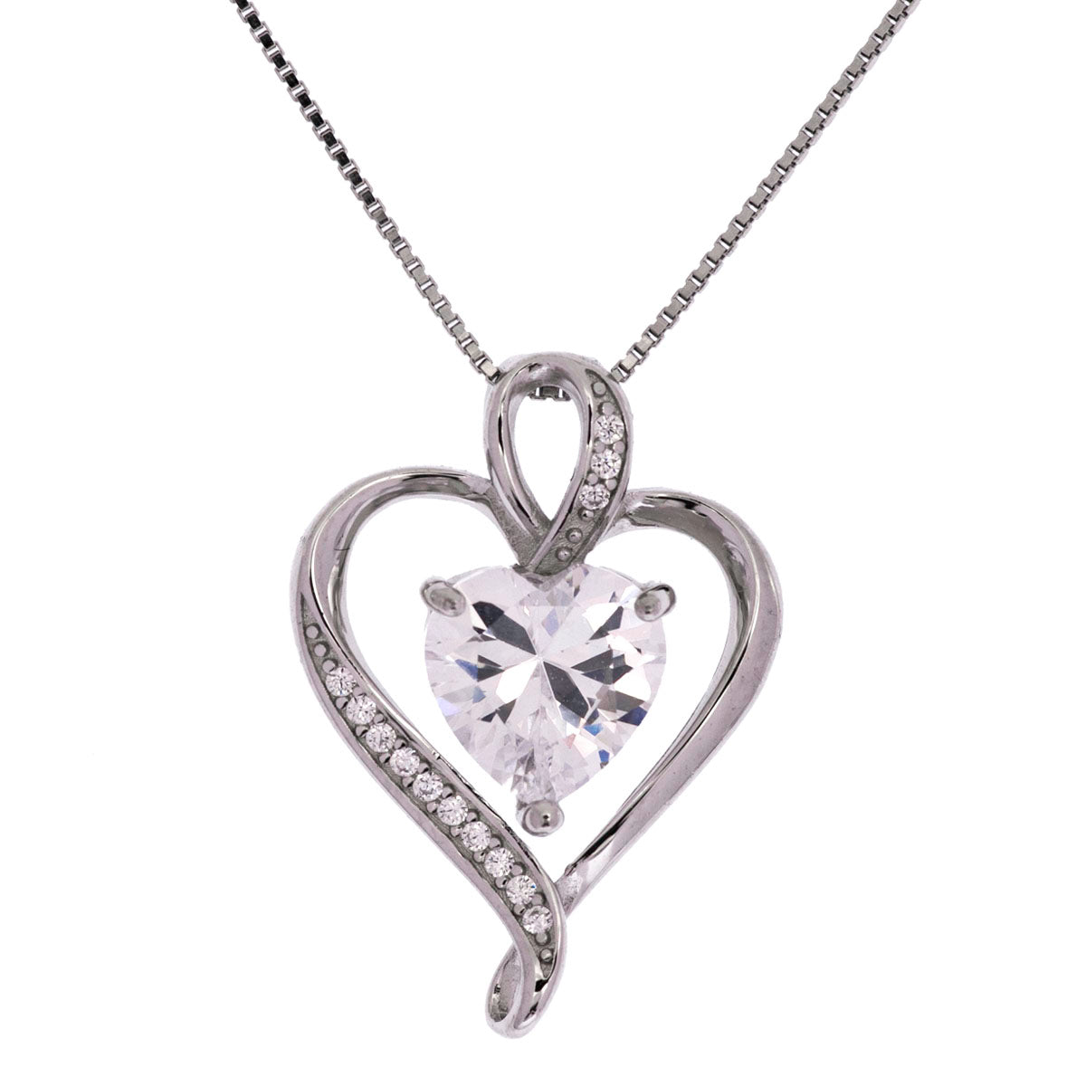 Dream Come True Ribbon Heart Silver Necklace - Soulmate